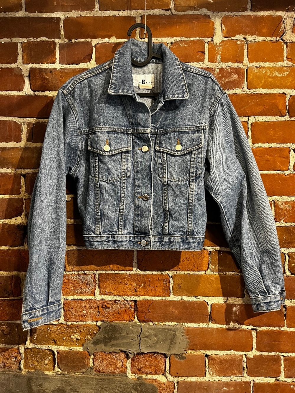 Vintage 90s Cotton Ginny Cropped Light Wash Jean Jacket